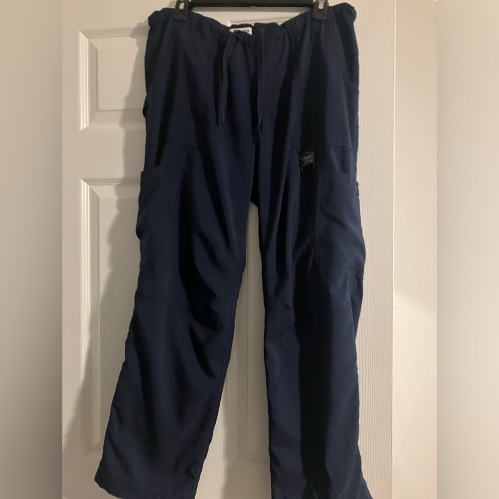 Koi Lindsey Scrub Pants in Navy - 95% polyester/5% spandex